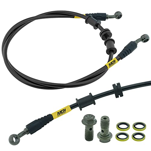 MCHMFG Black Motorcycle Hydraulic Brake Line Oil Hose Pipe Braided Steel Brake Clutch Oil Pipe for ATV Motorcycle Motocross Pit Dirt Street Racing Bike 1200mm - Image 1