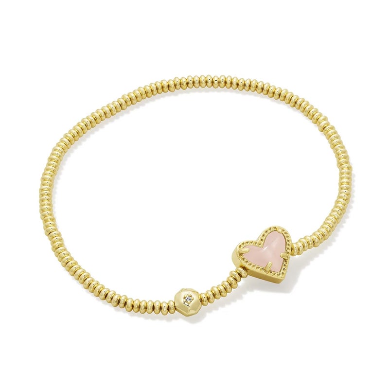 Kendra Scott Ari Heart Stretch Bracelet, 14k Gold Plated Brass, Drusy Quartz, Fashion Jewelry for Women - Image 1