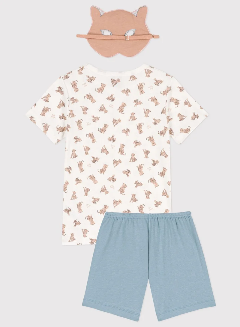 Petit Bateau Youth Leopard Print Pyjama Set & Mask