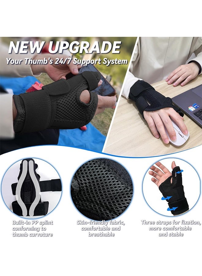 إم إكس إن جبس الإبهام، مثبت الإبهام القابل للتنفس، دعامة الإبهام للنفق الرسغي أو تخفيف آلام التهاب الأوتار (أسود) - Image 4