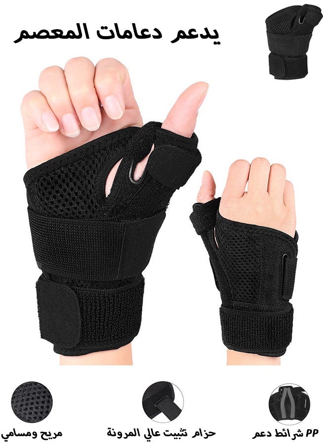 إم إكس إن جبس الإبهام، مثبت الإبهام القابل للتنفس، دعامة الإبهام للنفق الرسغي أو تخفيف آلام التهاب الأوتار (أسود) - Image 1