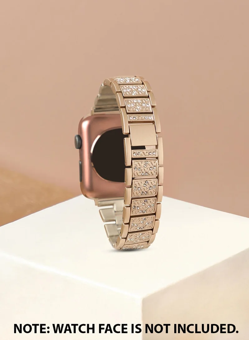 Haute Sauce  Embellished Casual Chain Strap Alloy Apple Watch Strap For Women | 42mm/44mm/45mm for Women | Best Price UAE
