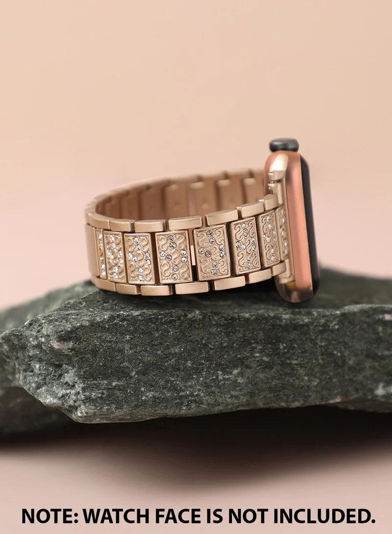 Haute Sauce  Embellished Casual Chain Strap Alloy Apple Watch Strap For Women | 42mm/44mm/45mm for Women | Best Price UAE