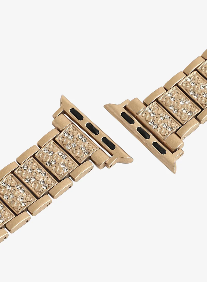 Haute Sauce  Embellished Casual Chain Strap Alloy Apple Watch Strap For Women | 42mm/44mm/45mm for Women | Best Price UAE