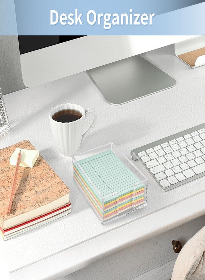 Tecreddy Acrylic Sticky Note Holder, 4 x 6 Crystal Clear Sticky Note Dispenser Acrylic Notepad Holder for School Home Office Desk Organization - Image 5