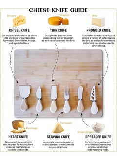 AKDC 6-Piece Cheese Knife Set Stainless Steel Cheese Knives Cheese Fork Cheese Shovel With Bamboo Handle For Parties Party  - Image 5