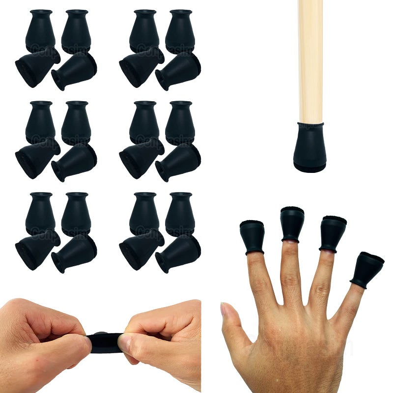 Conprasim Extra Small Silicone Chair Leg Floor Protectors with Felt, FIT 19/32â€ to 15/16â€ Glide Chair Leg Caps Silicon Furniture Leg Feet Cover Bottom Slide Protect Hardwood Floors No Scratches No Noise 24 Pack - Image 1
