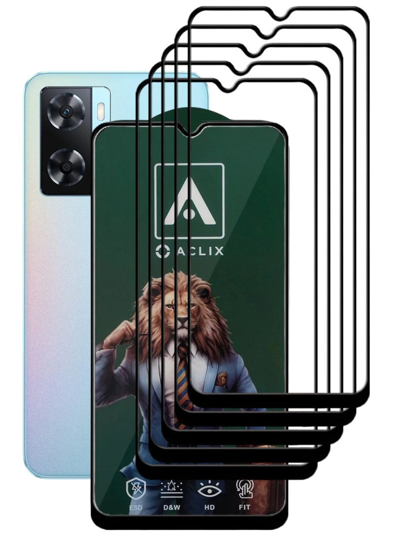 ACLIX 5 Pieces Antistatic ESD Dustproof Premium Quality High Definition Tempered Glass Screen Protector Designed For Oppo A77 4G - Image 1