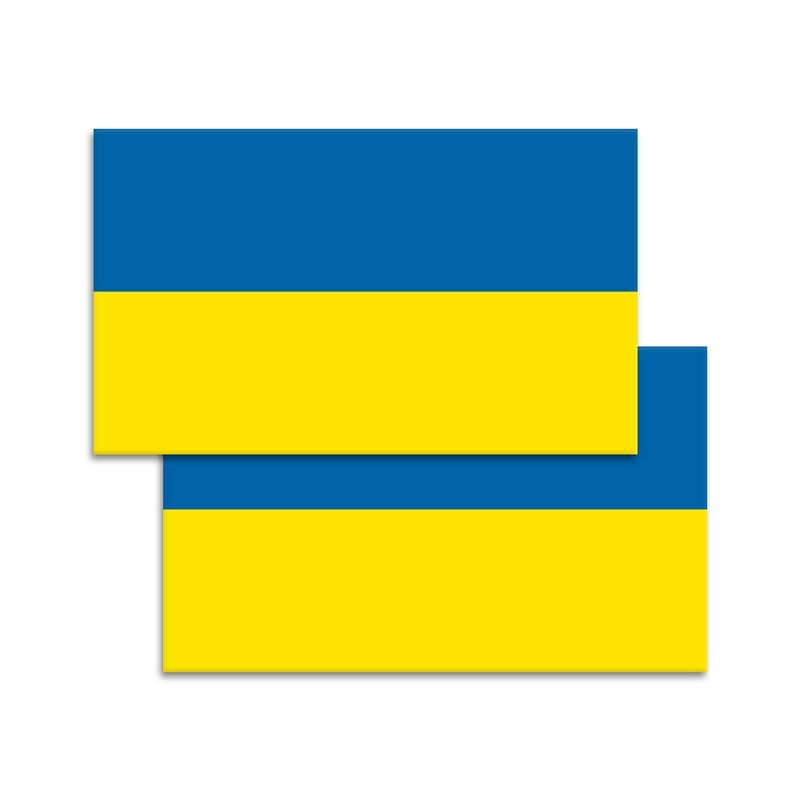 IGNIXIA Ukraine Flag 3x5 Inches Car Decals (Pack of 2) Ukrainian Flag Car Stickers Flags Bumper Stickers, Window Stickers Premium Vinyl UV Laminate Sticker (6 x 4 Inches)