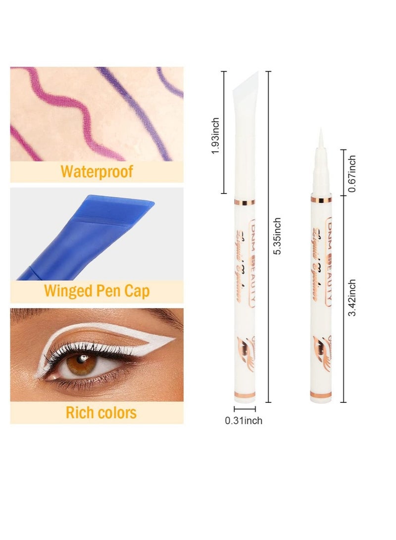 Excefore 6 Pcs Eye Pencil Makeup Sets, Liquid Wing Eyeliner Stamp Kit, Waterproof Smudge Proof Colorful Eye Liners - Image 5