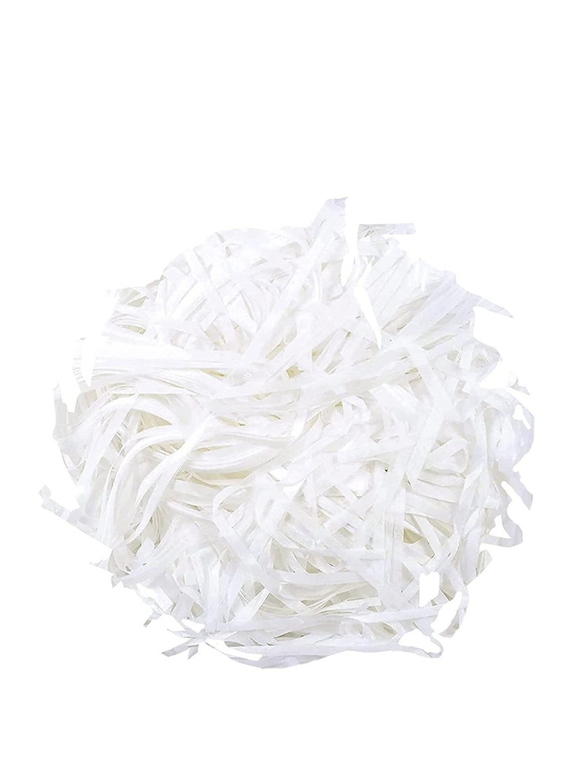 MARKQ 100 grams Crinkle Cut Shredded Paper Filler for Gift Wrapping Hamper - White  - Image 1