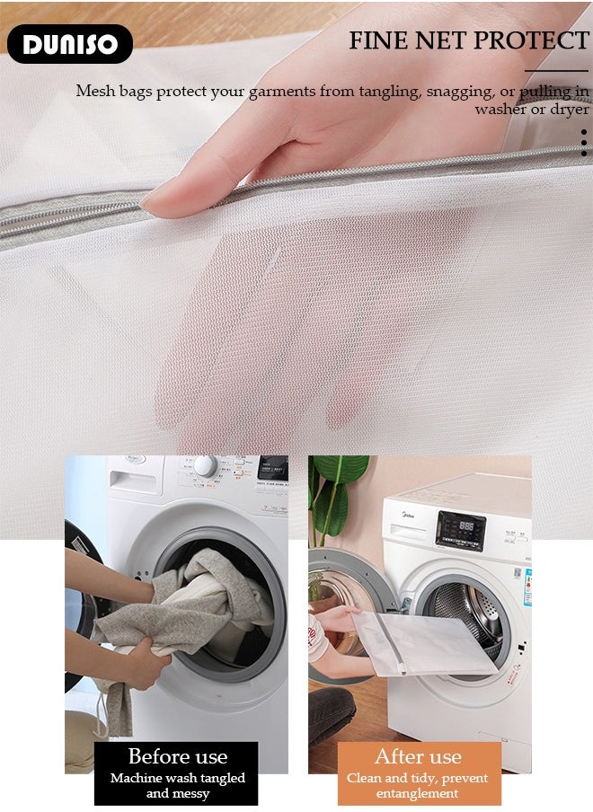 DUNISO 7PCS Mesh Laundry Bags, Thickened Washing Machine Bags for Delicates with Premium Zipper, Reusable Travel Storage Organizer Bag for Blouse, Bra, Hosiery, Stocking, Underwear  - Image 2