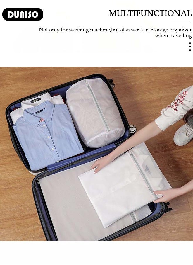 DUNISO 7PCS Mesh Laundry Bags, Thickened Washing Machine Bags for Delicates with Premium Zipper, Reusable Travel Storage Organizer Bag for Blouse, Bra, Hosiery, Stocking, Underwear  - Image 3