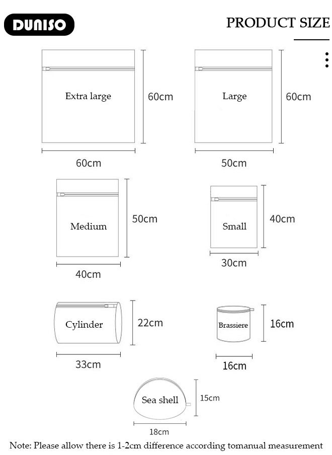 DUNISO 7PCS Mesh Laundry Bags, Thickened Washing Machine Bags for Delicates with Premium Zipper, Reusable Travel Storage Organizer Bag for Blouse, Bra, Hosiery, Stocking, Underwear  - Image 4
