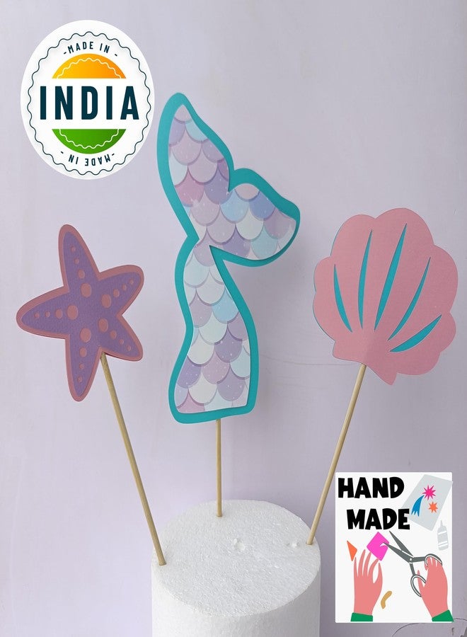 Sam Cute Land Handcrafted Mermaid Cake Topper(set of 3) - Image 2
