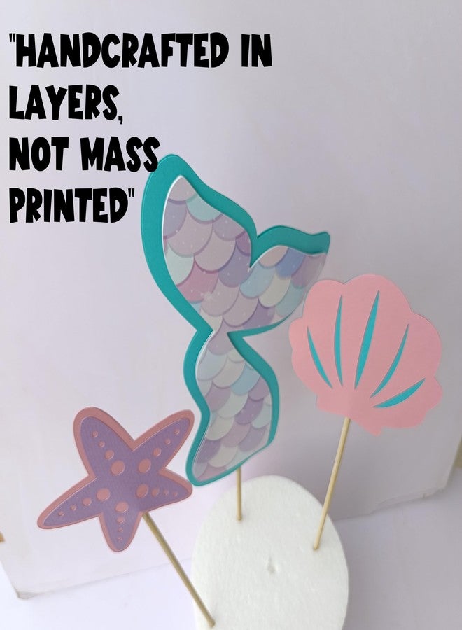 Sam Cute Land Handcrafted Mermaid Cake Topper(set of 3) - Image 4