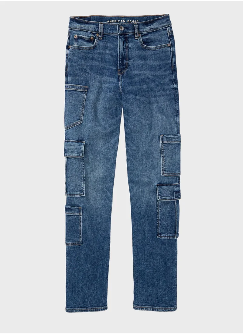 امريكان ايجل High Waist Distressed Jeggings
