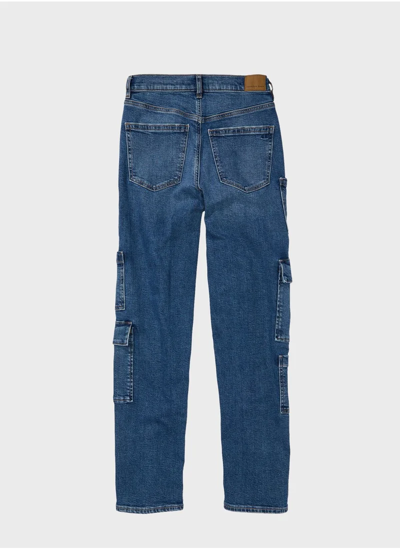 امريكان ايجل High Waist Distressed Jeggings