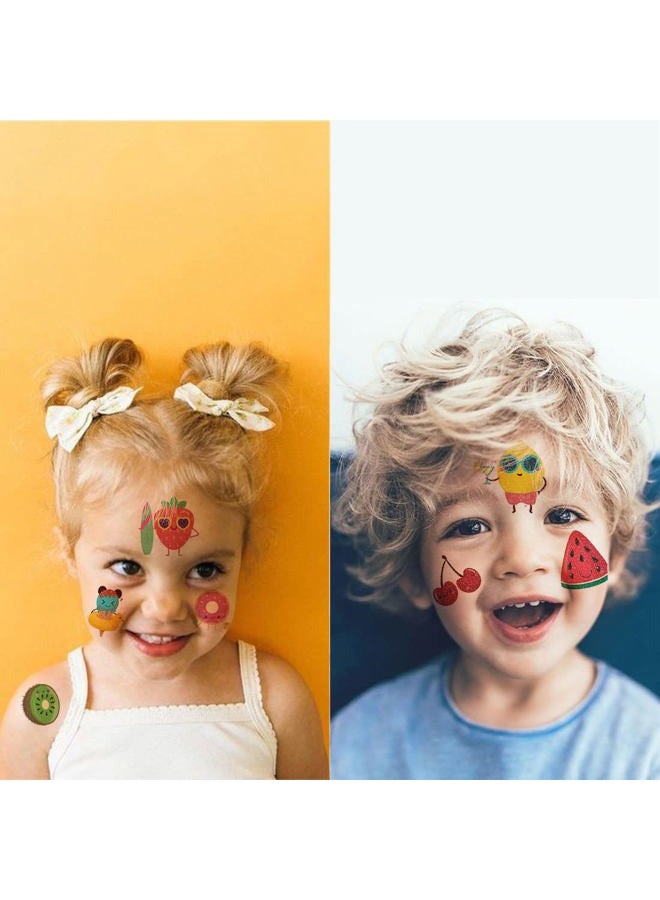 Ooopsiun Summer Glitter Fruit Temporary Tattoos for Kids - 110 Glitter Styles,Watermelon Strawberry Pineapple Tattoos Sticker for Boys Girls Birthday Party Favors - Image 3