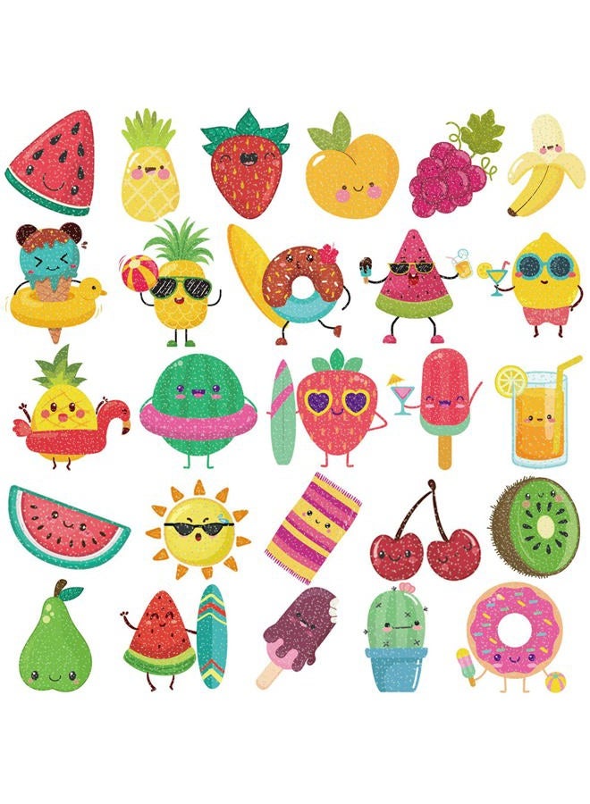 Ooopsiun Summer Glitter Fruit Temporary Tattoos for Kids - 110 Glitter Styles,Watermelon Strawberry Pineapple Tattoos Sticker for Boys Girls Birthday Party Favors - Image 1