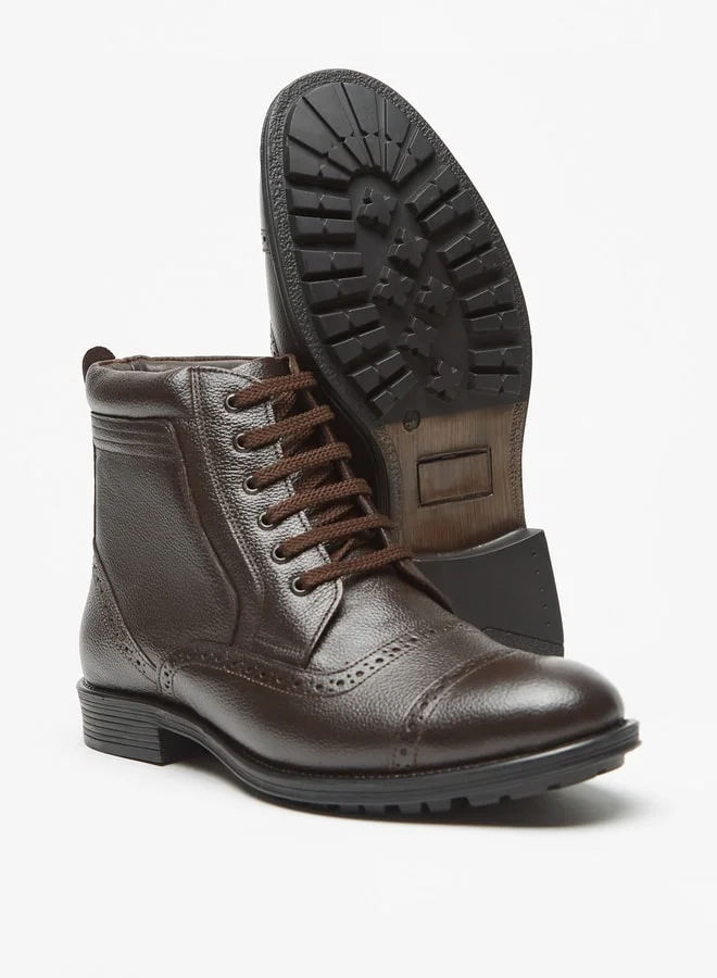 LBL by Shoexpress Men Solid Chukka Boots with Lace-Up Closure
