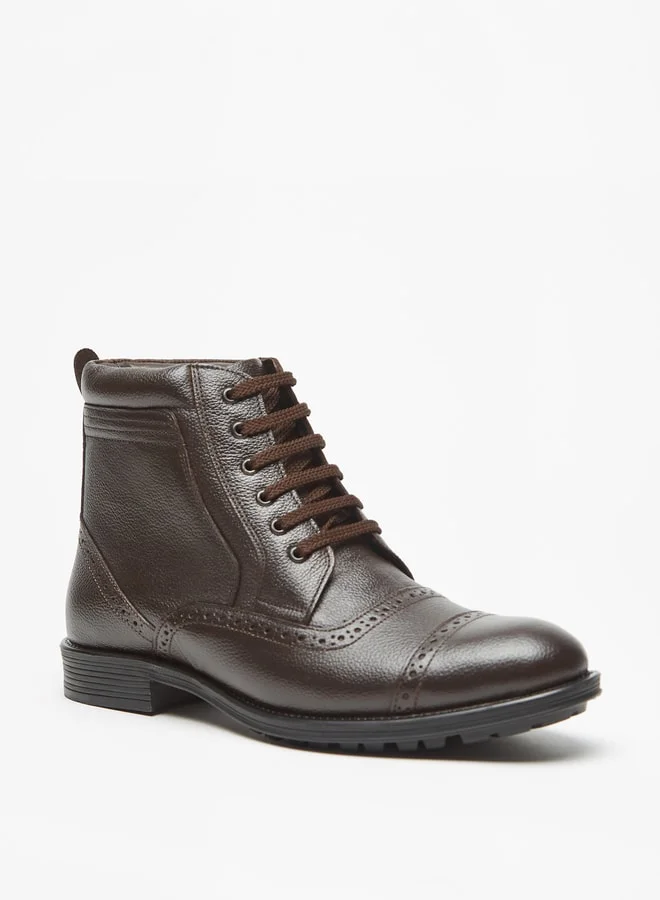 LBL by Shoexpress Men Solid Chukka Boots with Lace-Up Closure
