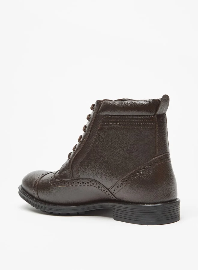 LBL by Shoexpress Men Solid Chukka Boots with Lace-Up Closure