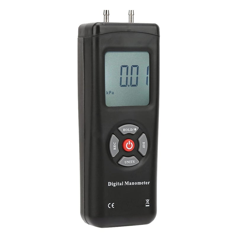 LiebeWH Digital Manometer Differential Pressure Gauge 11 Units with Backlit Display MaxMinAvg Data Retention for HVAC Ventilation Airflow Measurement - Image 1