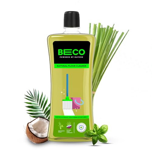Beco Natural Disinfectant Surface & Floor Cleaning Liquid | 1L Bottle | Non Toxic Germ Kill Formula | Lemongrass & Basil Freshness | Safer Than Phenyl | Kids Safe & Pet Friendly Floor Cleaner Liquid - Image 1