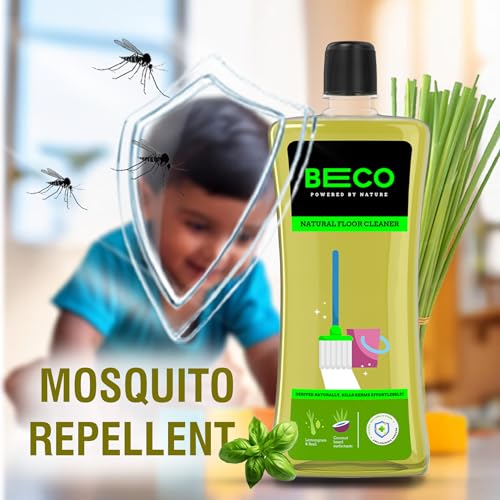 Beco Natural Disinfectant Surface & Floor Cleaning Liquid | 1L Bottle | Non Toxic Germ Kill Formula | Lemongrass & Basil Freshness | Safer Than Phenyl | Kids Safe & Pet Friendly Floor Cleaner Liquid - Image 4