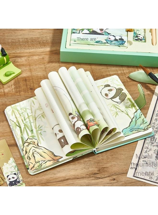 Bluejw Panda Hand Account Book Girl High Beauty Value Award Notebook Creative Gift Birthday Gift Box Suit Student Card - Image 5