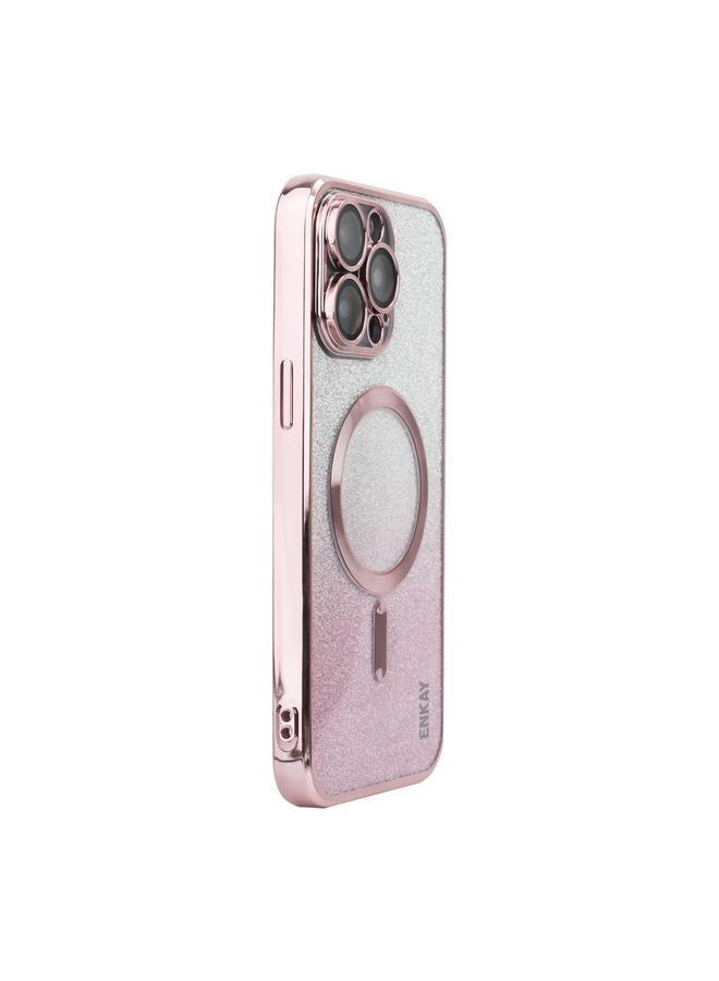 Case For iPhone 13 Pro Max Hat-Prince Magnetic Glitter Plated Shockproof Phone Case with Lens Film