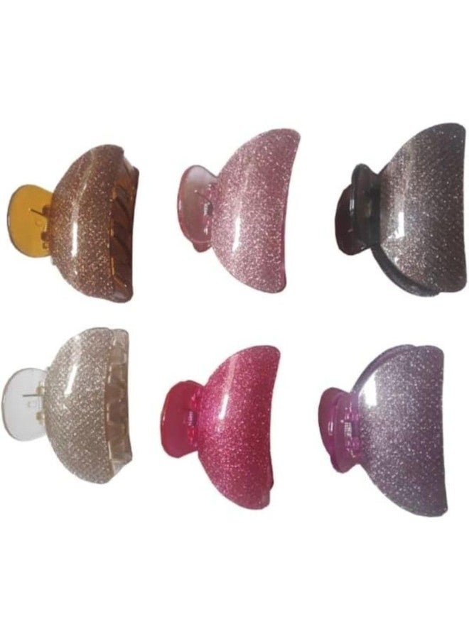 DN Creation Set of 6 Plastic Hair Claw Clip, Non-Slip Catch Hair Clips, Hair Styling Accessories -Assorted Color - Image 1
