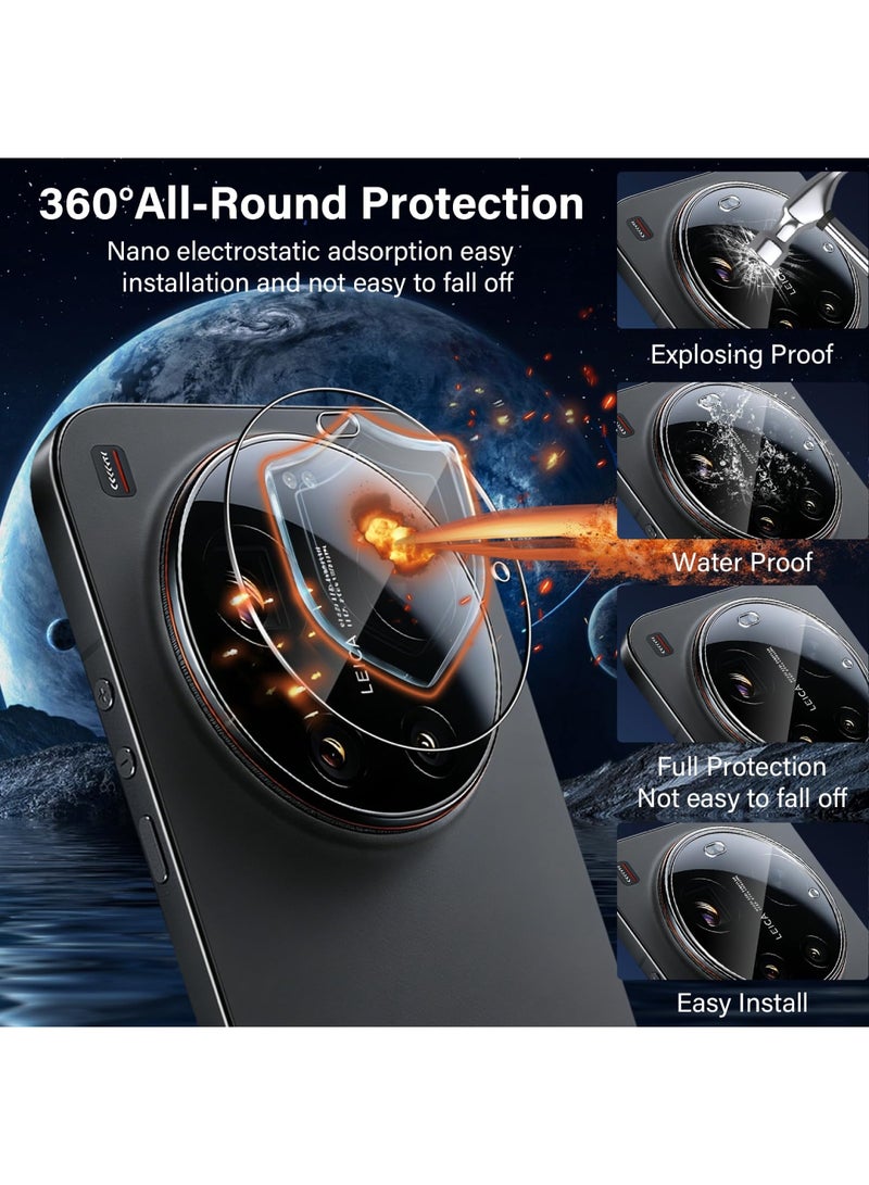 أداندو [2+2] واقي شاشة للخصوصية لهاتف Xiaomi Mi 17 Ultra 5G، مصنوع من زجاج مقوى مع حماية عالية الدقة للكاميرا، صلابة 9H، مقاوم للخدوش، مضاد للتجسس والتجسس البصري. - Image 4