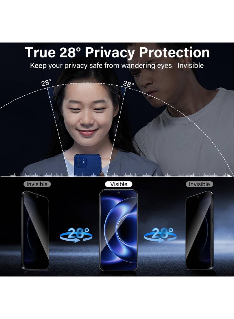 أداندو [2+2] واقي شاشة للخصوصية لهاتف Xiaomi Mi 17 Ultra 5G، مصنوع من زجاج مقوى مع حماية عالية الدقة للكاميرا، صلابة 9H، مقاوم للخدوش، مضاد للتجسس والتجسس البصري. - Image 2
