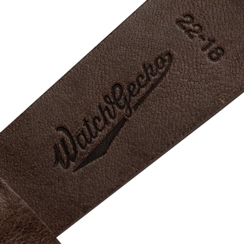 WatchGecko Vintage Simple Handmade Certified Genuine Italian Leather Replacement Watch Strap. Stylish and Durable Mens Wristwatch Strap. Simple double stitching. Easy to fit. Chocolate Brown, 20 mm - Image 4