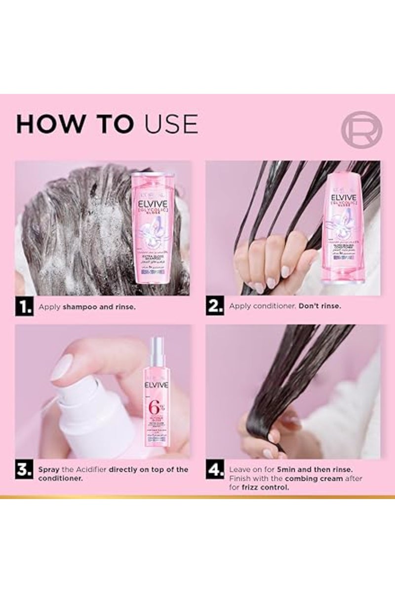 L'OREAL PARIS Loreal Paris Elvive Glycolic Gloss  Shampoo For Dull ,Porous Hair 600Ml - Image 5