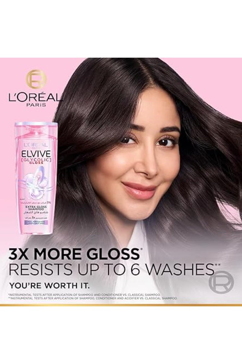 L'OREAL PARIS Elvive Shampoo Glycolic Gloss 600 Ml (Packaging May Vary) - Image 3