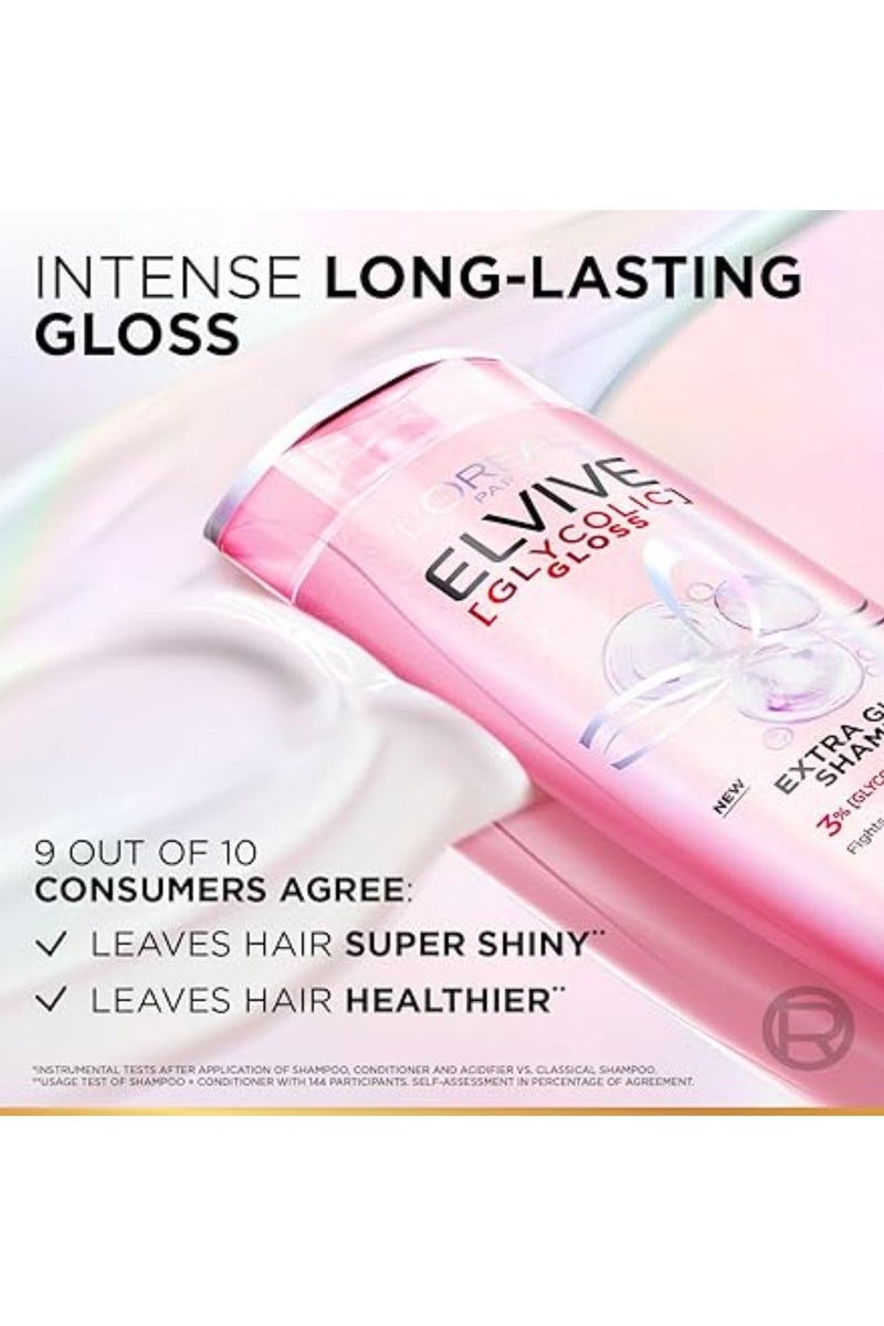 L'OREAL PARIS Elvive Shampoo Glycolic Gloss 600 Ml (Packaging May Vary) - Image 4
