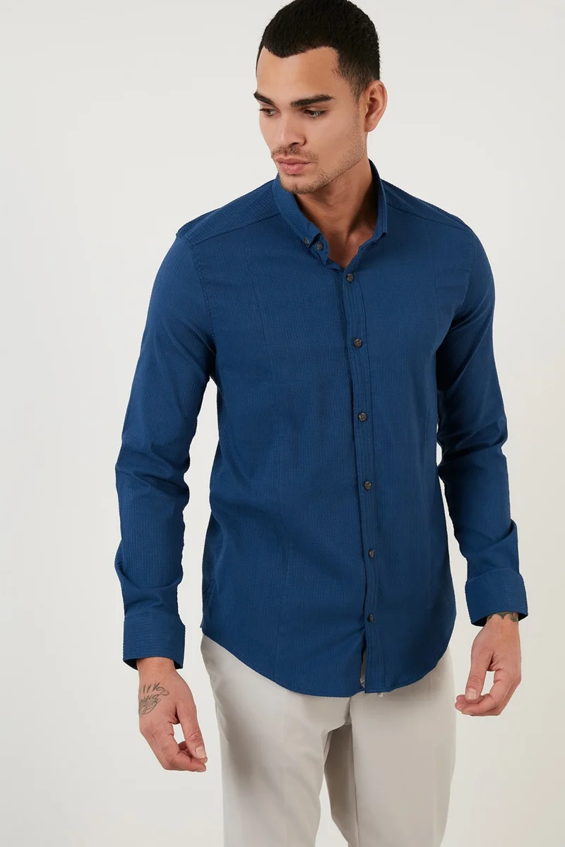 Buratti Button Collar Cotton Shirt Men's Shirt CF21S113008