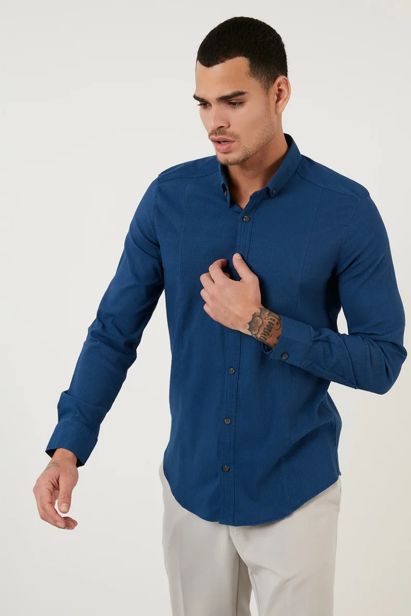 Buratti Button Collar Cotton Shirt Men's Shirt CF21S113008