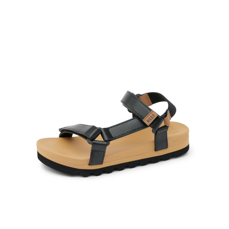 Reef Kids' Rem Hi Platform Sandal, Soft and Supportive Footbed, Adjustable Straps, Black/Tan, 1 - Image 1