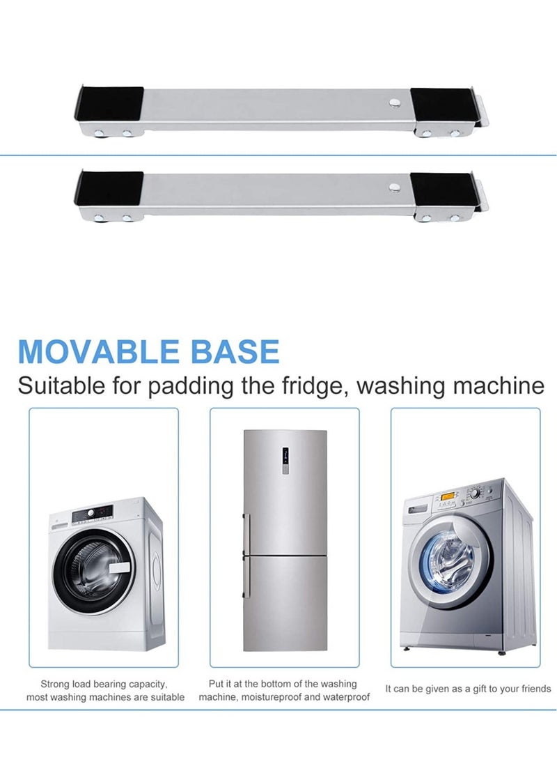 Washing Machine Stand with Wheels Adjustable Roller Base Mobile Roller Refrigerator Base Moving Cart for Dryer Fridge Furniture