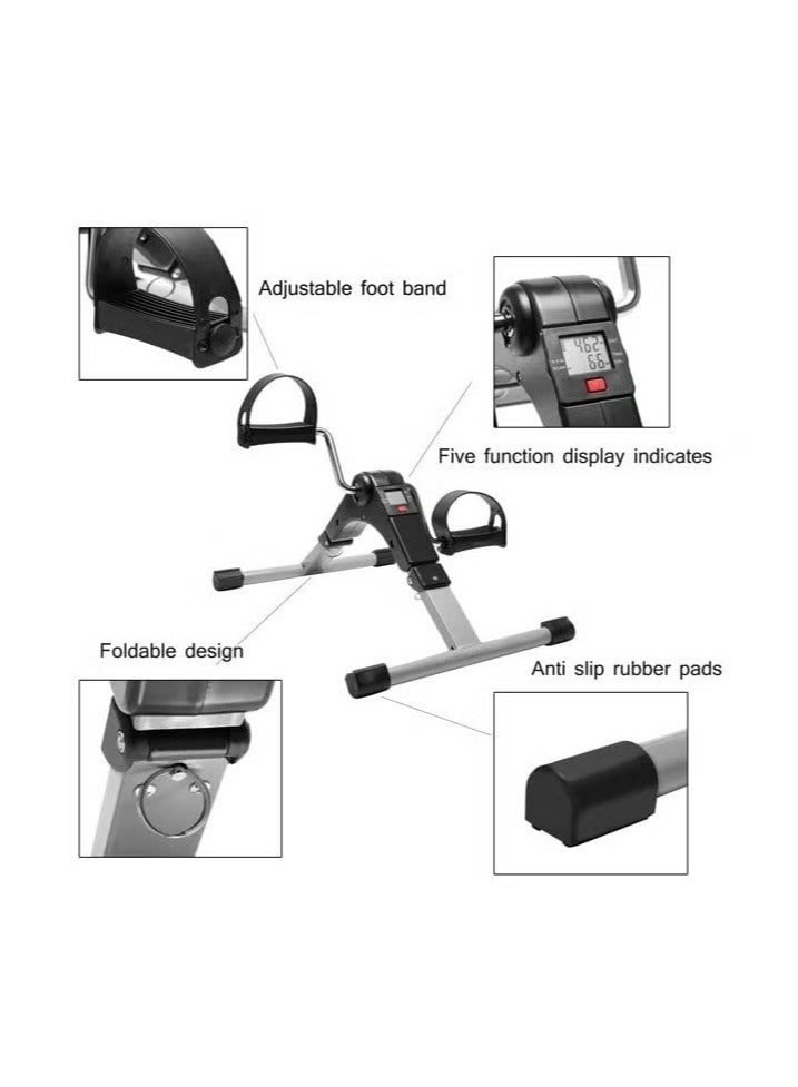TIGER Portable Pedal Exerciser – Arm & Leg Exercise Peddler Machine, Low Impact Desk Cycle for Fitness, Ideal for Seniors & Elderly – Folding Exercise Bike for Home or Office, Compact, Silver Color - Image 3