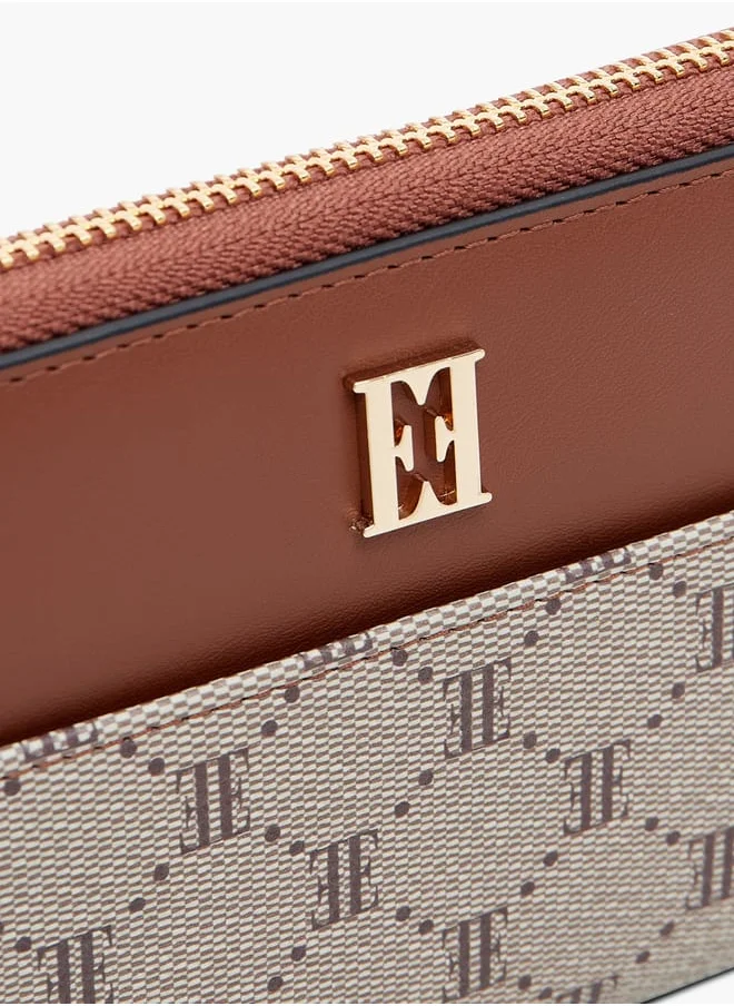 ELLE Monogram Print Zip-Around Wallet