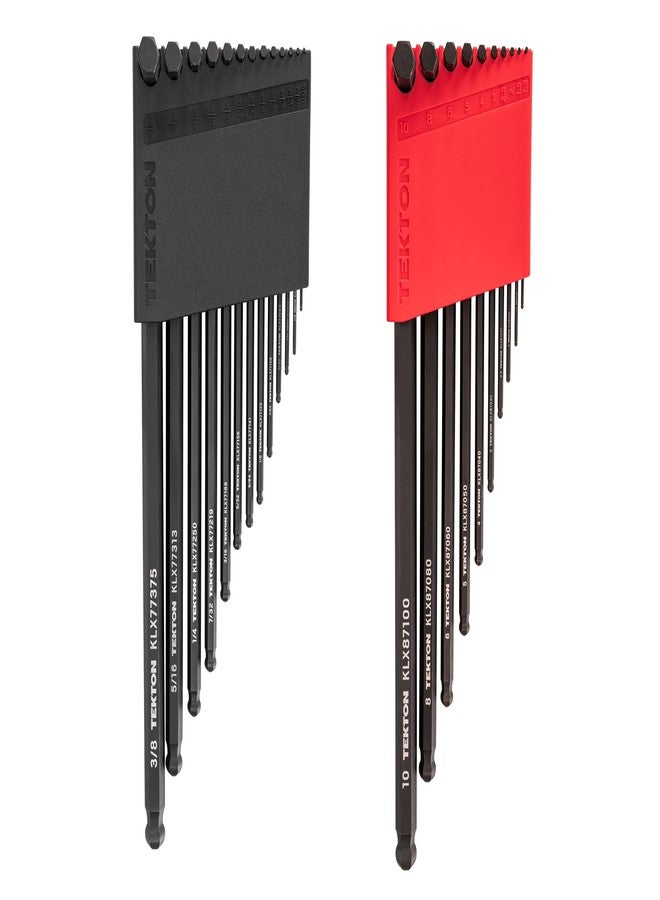 TEKTON Short Arm Ball End Hex L-Key Set with Holders, 23-Piece (0.050-3/8 in., 1.3-10 mm) | KLX91313 - Image 1