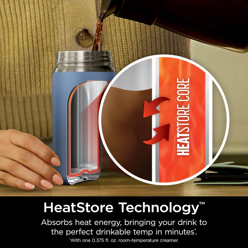 Ninja  Travel Mug  Sip Perfect 12oz  Brings Hot Drinks to Sippable Temperature in Minutes  Stainless Steel  Leak Proof  Dishwasher Safe  Metal Insulated Tumbler  Navy  DW1203NV - Image 3