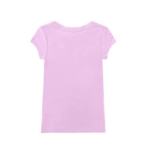 Bienzoe Girl School Uniform Breathable Quick-Dry Short Sleeve T-Shirt Pack C Yellow Pink Crocus Size 10-12 - Image 5