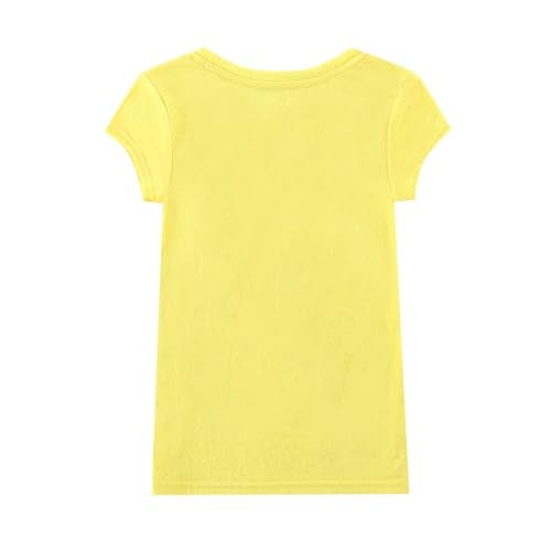 Bienzoe Girl School Uniform Breathable Quick-Dry Short Sleeve T-Shirt Pack C Yellow Pink Crocus Size 10-12 - Image 3