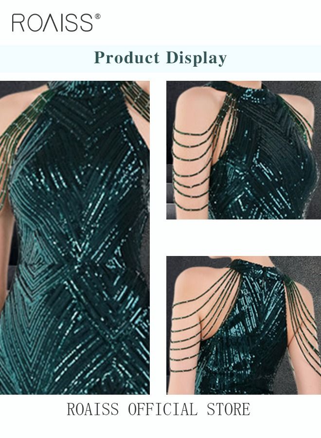 Banquet Party Dress for Women Evening Dresses Sequins Floor-Length Mermaid Style Prom Ball Gown Wedding Elegant Slim Long Formal Dresses Bridesmaid Dress